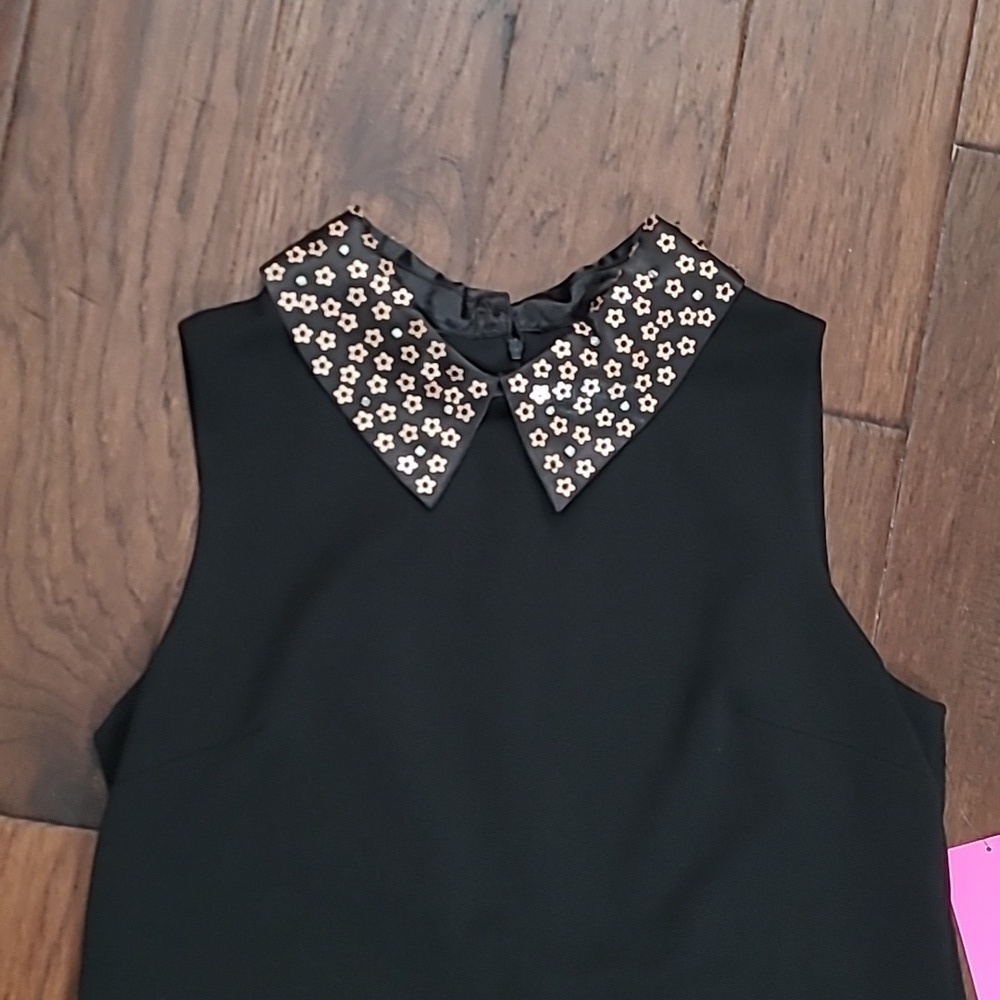 NWT Betsey Johnson Black Sleeveless Dress with Embellishments size 12 - Picture 2 of 12
